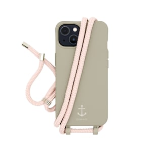 Mobile phone case TAUPEGRAU with removable mobile phone chain PINK