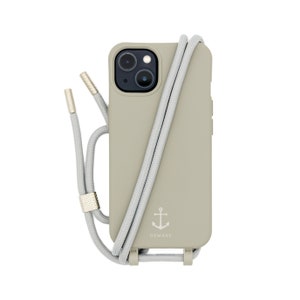 Étui pour téléphone portable TAUPEGRAU avec chaîne de téléphone portable amovible GRIS