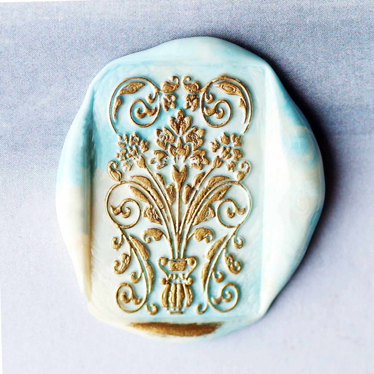 Square floral pattern wax seal stamp kit flower decorative Etsy