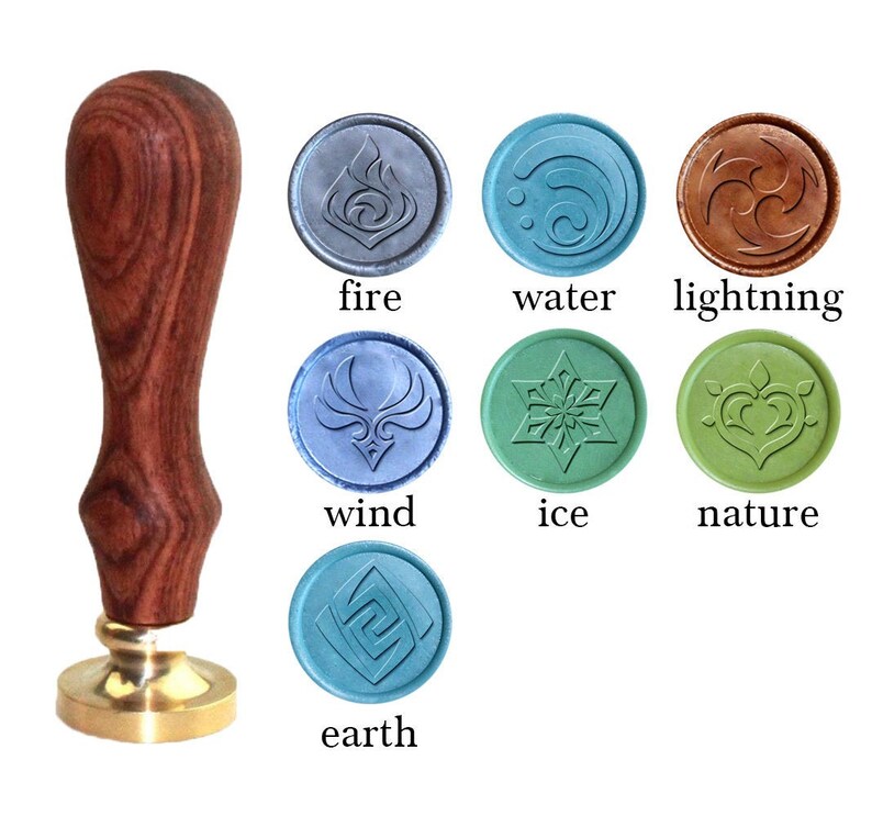 Genshin Impact element sealing stamp game wax seal kit Etsy