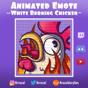 Chicken Panic Twitch Animiertes Emote | Twitch Wut Emote | Henne | Animiertes Twitch-Emote | Süßes Discord-Emote | zuckendes Emote | Feuer-Emote
