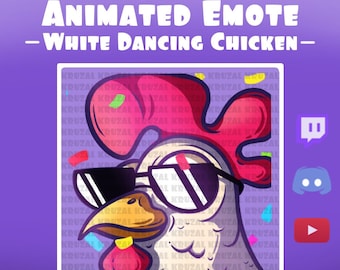 Twitch Dancing Chicken Animiertes Emote | Emote Tanz zucken | Henne | Animiertes Twitch-Emote | Süßes Discord-Emote | zuckendes Emote | Emote