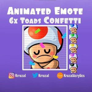Twitch Toad mario 6x colors Animated Emote  | Emote Mario Toad | Mario emote twitch | Toad Mario | cute emote | Emote Super Mario Wonder