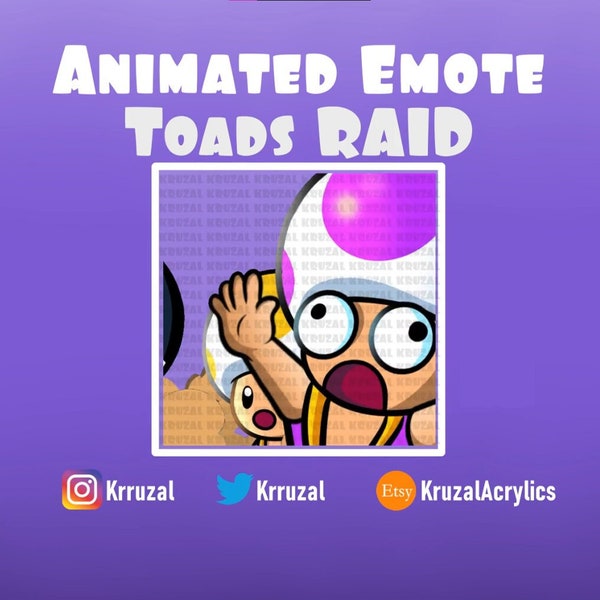 Twitch Toad mario Raid Animated Emote  | Emote Mario Toad | Mario emote twitch | Toad Mario | cute emote | Animated Raid Super Mario Wonder