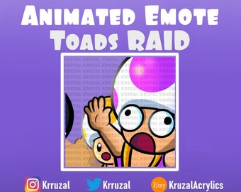 Emote Toad Raid Mario Twitch | Raid-Twitch-Emote | Mario-Emote | Animiertes Twitch-Emote | Süßes Discord-Emote | Super Mario Wonder Ra-Emote