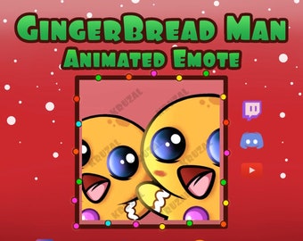Raid-Emote Lebkuchenmann animiert Twitch | Discord Weihnachts-Emote | Weihnachts-Twitch-Emotes | Lebkuchenmann-Emote | Weihnachts-Raid-Emote