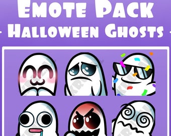Emote Pack Halloween Ghost animated Twitch | Party emote discord | Emotes Ghost twitch | Ghost emote twitch | Spooky emote | Cute Ghost