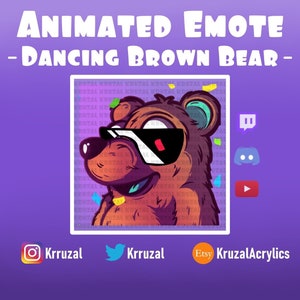 Twitch Animated Emote | Dancing Bear | Emote Dance Bear | Bear emote twitch | Dancing Bear animation | cute emote | Animated Emote