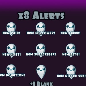 Pack Alerts twitch Ghost Halloween Animated | Animated alert | Streaming alert | Cute stream alert | Spooky alert | Cute Ghost | x8 alerts