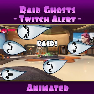 Twitch Alerts Raid Ghosts Halloween Animated | Animated alert | Streaming alert | Cute stream alert | Spooky alert | Cute Ghost | Host Alert