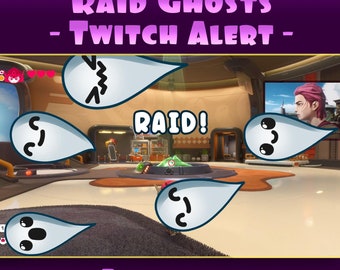 Twitch Alerts Raid Ghosts Halloween Animated | Animated alert | Streaming alert | Cute stream alert | Spooky alert | Cute Ghost | Host Alert