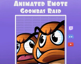 Emote Goombas Raid Mario Twitch | Raid-Twitch-Emote | Mario-Emote | Animiertes Twitch-Emote | Süßes Discord-Emote | Super Mario Wonder-Emote