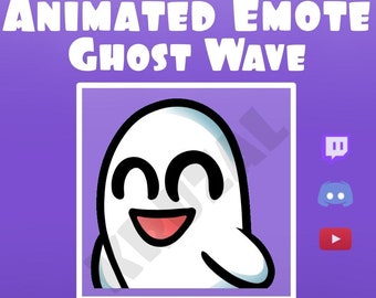 Emote Halloween Ghost wave animated Twitch | Halloween emote discord | Emotes Ghost twitch Hi Ghost emote twitch | Spooky emote | Cute Ghost