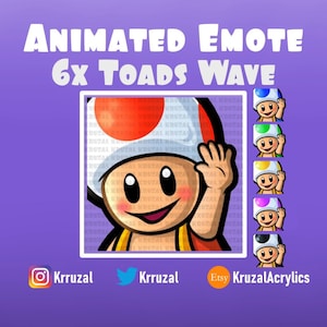 Twitch Toad mario Animated Emote  | Emote Mario Toad | Mario emote twitch | Toad Wave animation | cute emote | Animated Super Mario Wonder