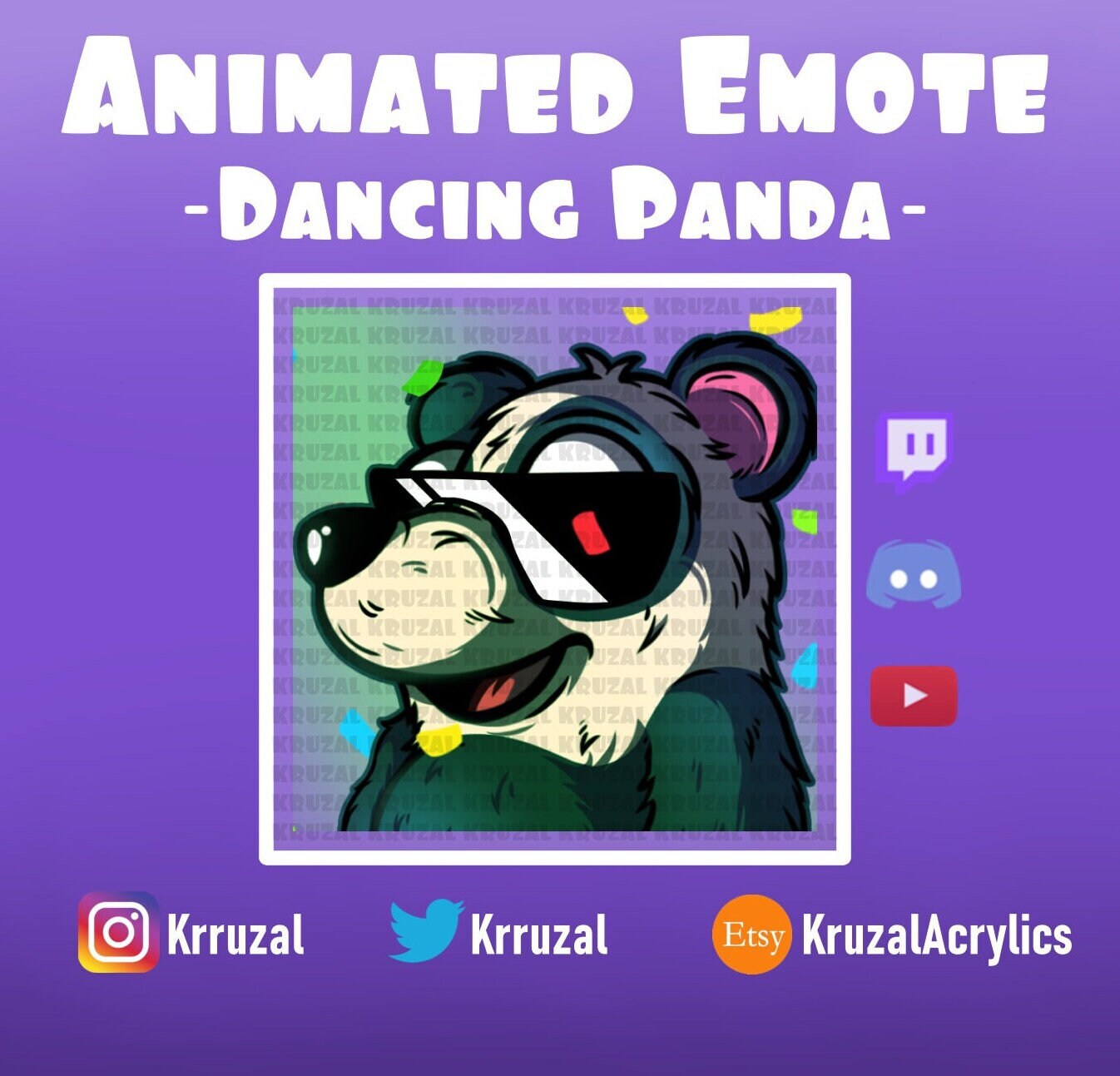Twitch Dancing Panda Animiertes Emote | Emote Tanz zucken | Panda-Emote | Animiertes Twitch-Emote | Süßes Discord-Emote | zuckendes Emote | Emote