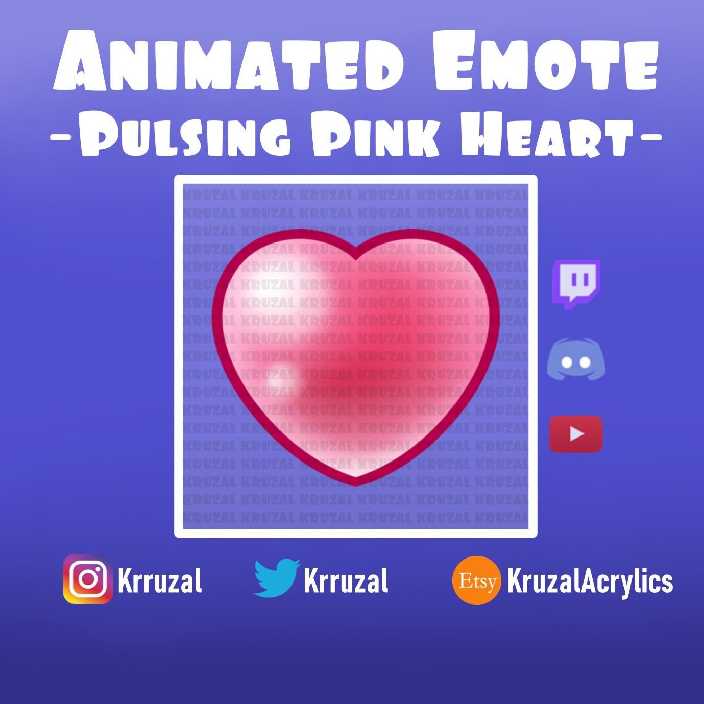 Twitch Animated Emote Pulsing Heart Emote Heart Twitch Love Emote