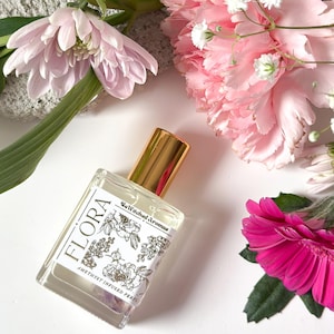 FLORA - Olejek perfumowany, perfumy w kulce z dodatkiem ametystu, Lilac + Rose Spring Perfume Botanical Ritual Niche Fragrance