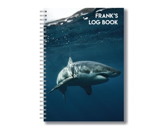 Waterproof Great-White Shark Dive Logbook - A5 Scuba Diving Journal