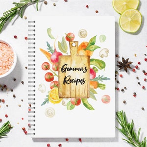 A5 Personalised waterproof recipe book, recipe journal, baking, cooking