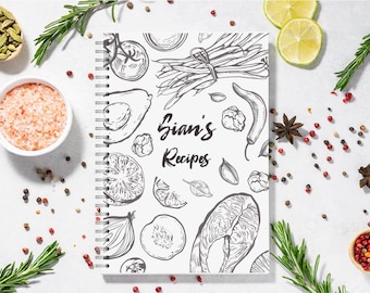 A5 Personalised waterproof recipe book, recipe journal, baking, cooking