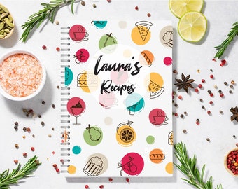 A5 Personalised waterproof recipe book, recipe journal, baking, cooking