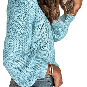 Tops for Women Black Alpaca Crochet Sweater Layering |
