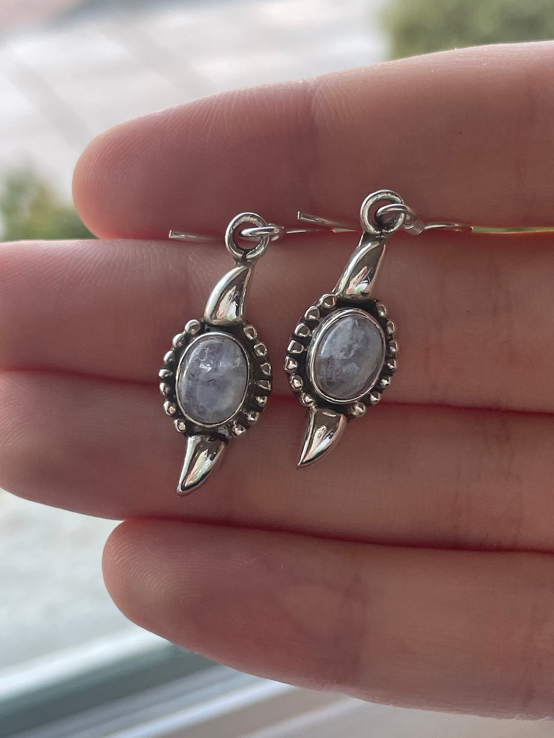 Sterling Silver Dangling Earrings Amethyst Opal Tiger's Etsy UK
