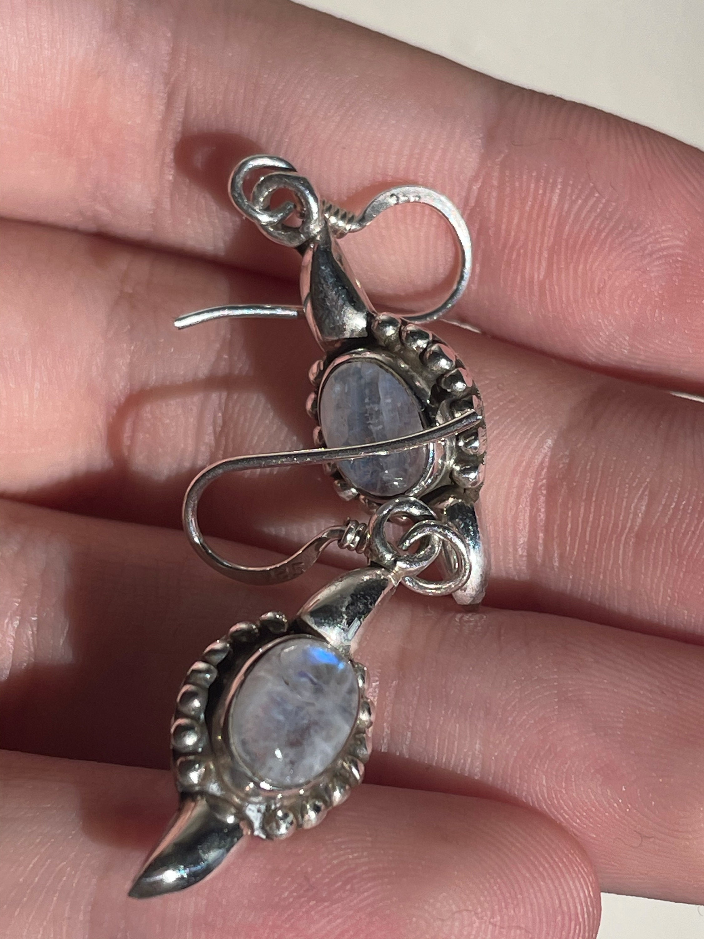 Sterling Silver Dangling Earrings Amethyst Opal Tiger's Etsy UK