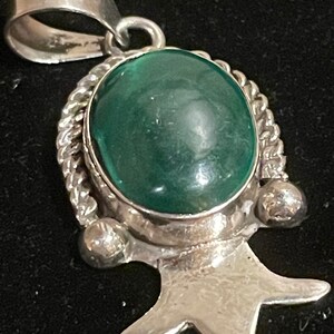 Top Quality Sterling Silver 925 Malachite Pendant Pineapple Design