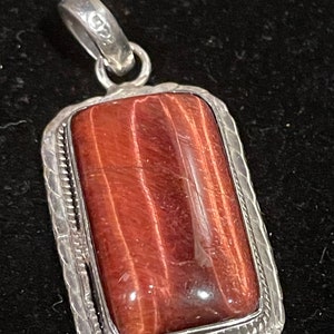 Top Quality Sterling Silver 925 Tiger&#39;s Eye Pendant