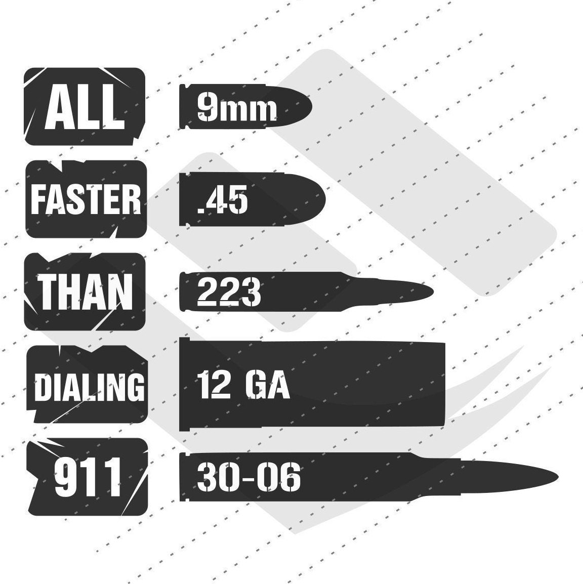 Faster Than Dialing 911 9MM .45 5.56 