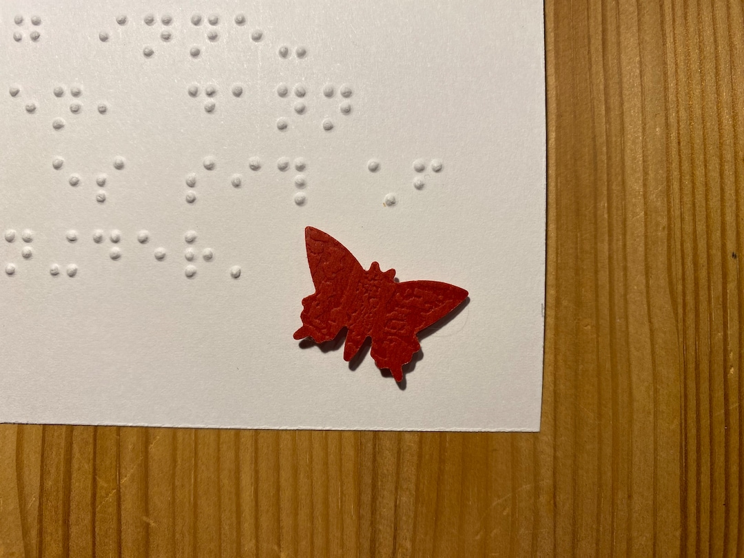 Braille Card/braille Card With Butterfly Saying, Full Braille, for the