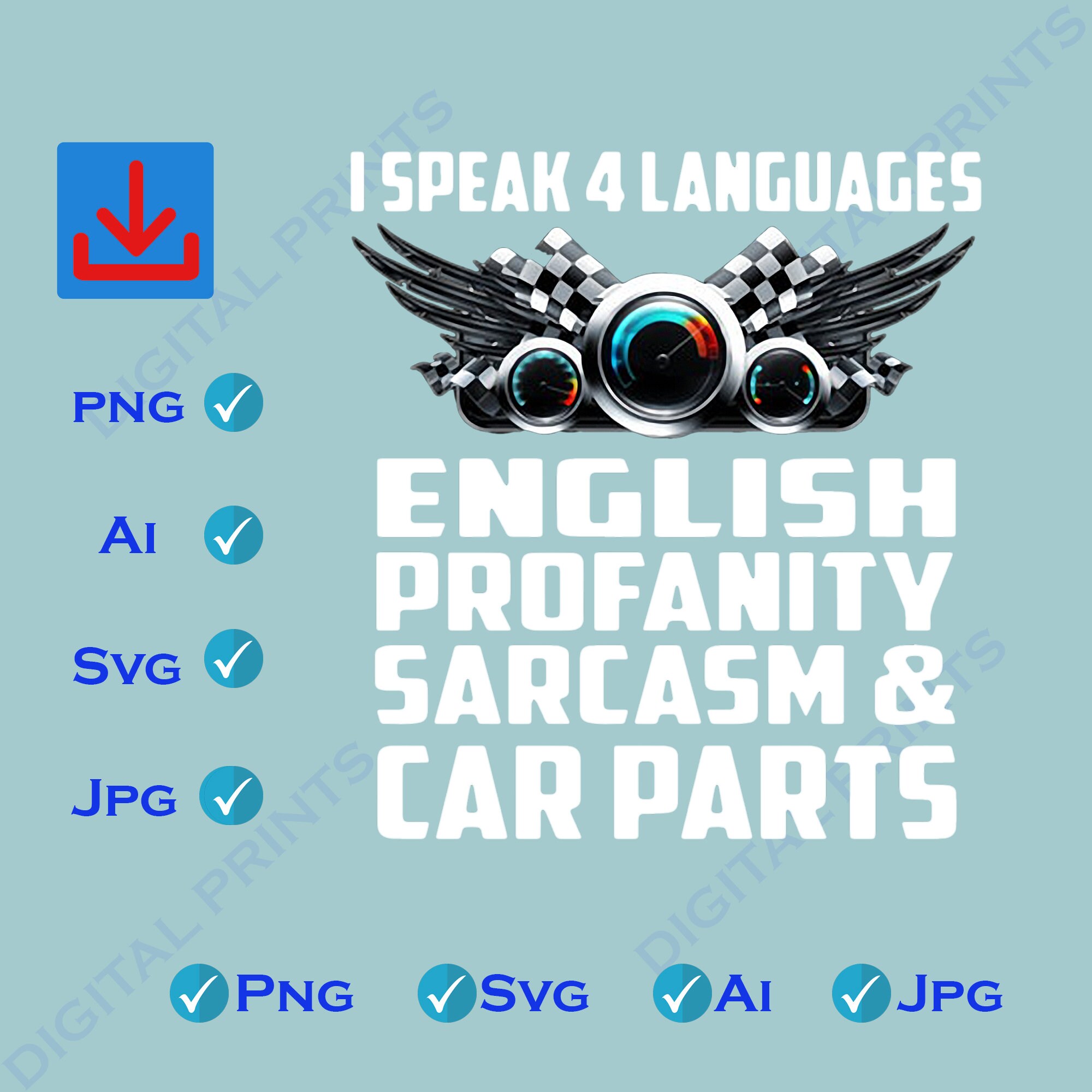 Ich Spreche Ein Bisschen Englisch Ich spreche 4 Sprachen Englisch Profanity Sarkasmus und Auto | Etsy