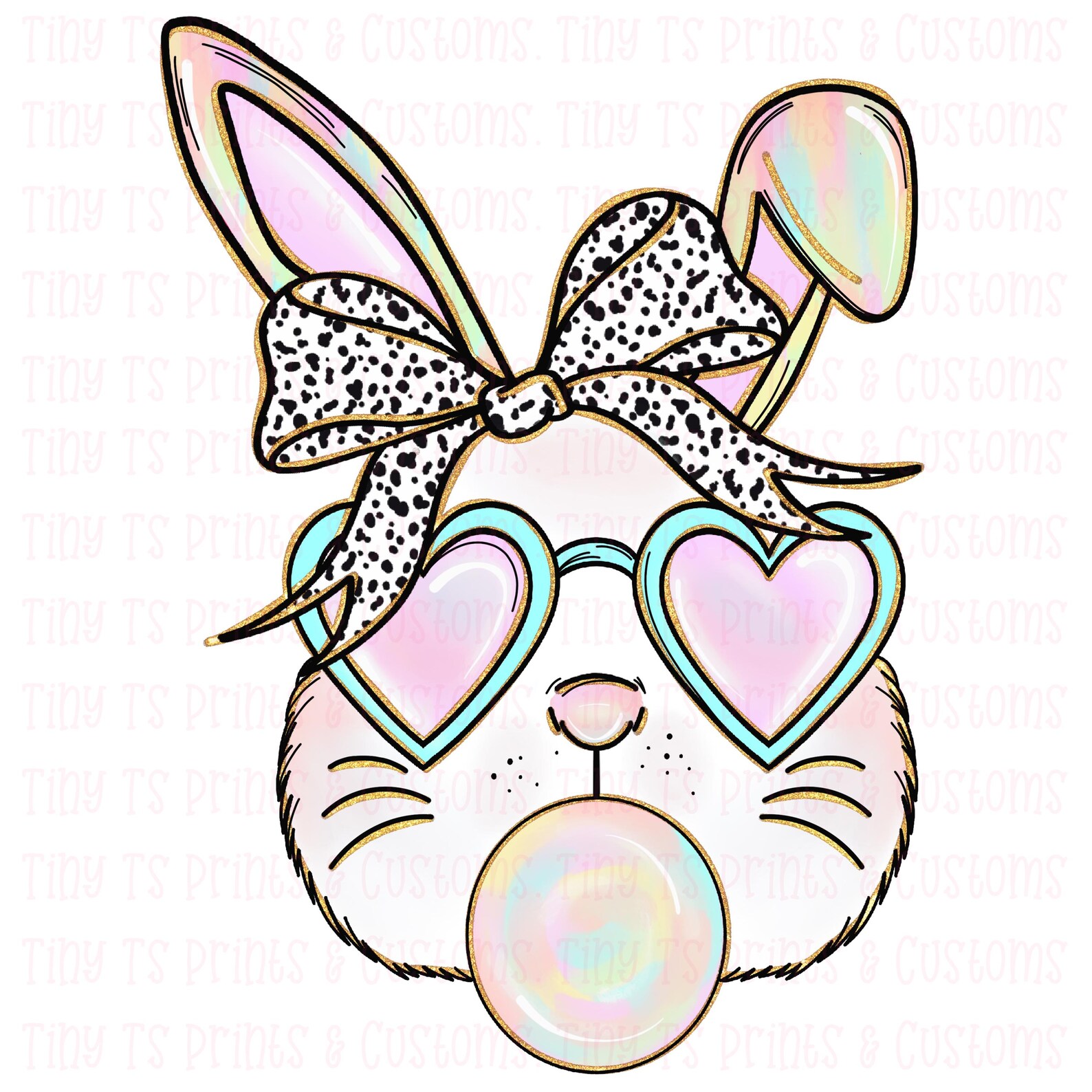 Swoon Baby Girls Pastel Easter Bunny Print Bubble main image 0