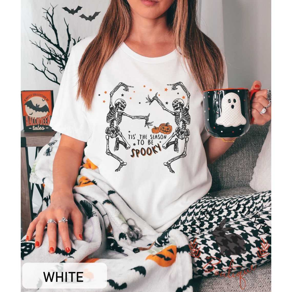 Spooky Halloween Tis the Season to Be Spooky Skeleton Shirt - Etsy