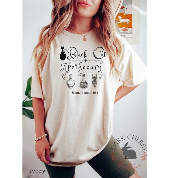 Cat Halloween Shirt, Black Cat Shirt, Black Cat Apothecary Shirt, T-Shirt for Halloween, Funny Halloween Shirt, Halloween Witch Shirt