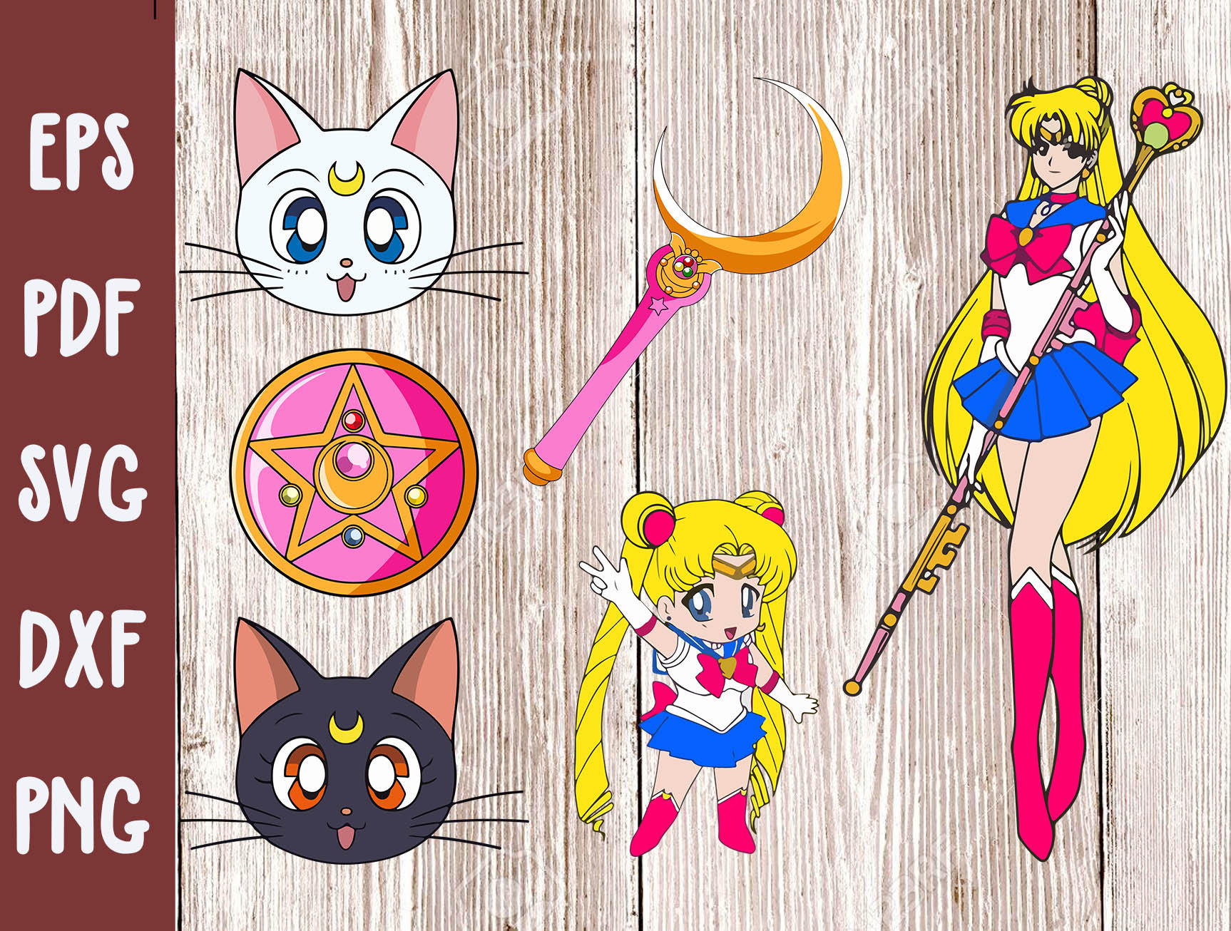 Download Sailor moon SVG dxf eps png files sailor moon clipart | Etsy