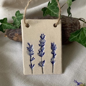 Ceramic Botanical Lavender Flower Wall Decoration