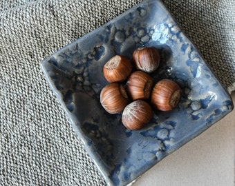 Ceramic Dipping Dish for Tapas, Nibbles, Olives. Small handmade, Textured Stoneware