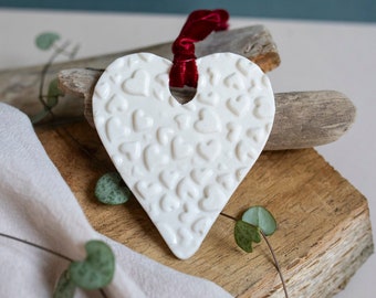 Porcelain Heart Hanging Decoration