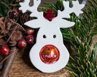 Porcelain reindeer Chocolate Holder Christmas Decoration