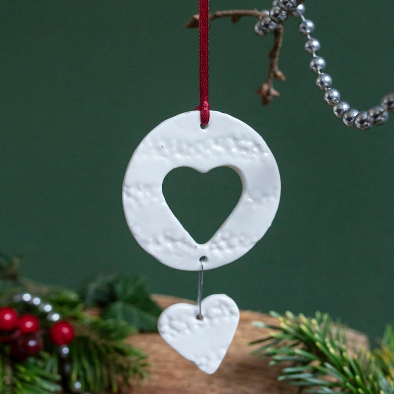 Porcelain Two Piece Heart Decoration image 1