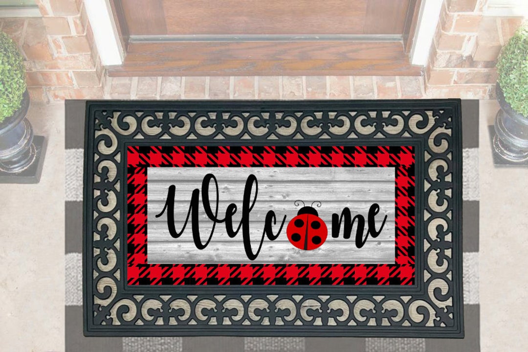 Welcome With Ladybug Doormat Insert Digital Design for Sublimation - Etsy