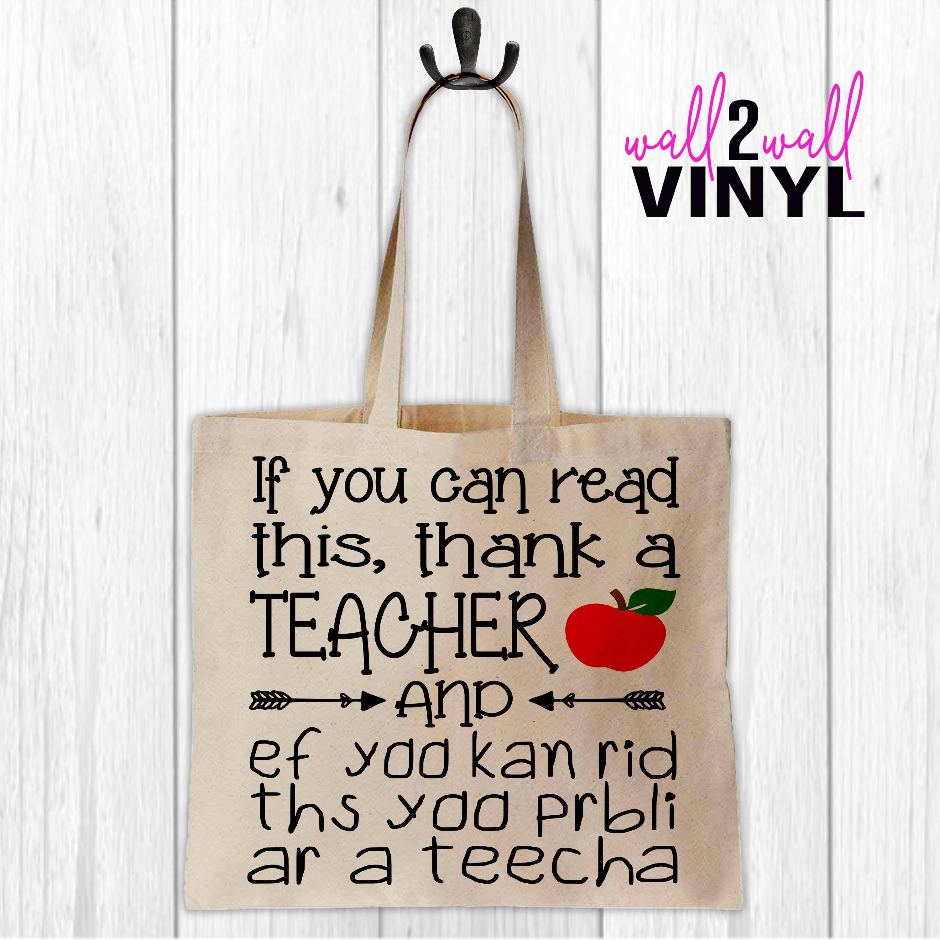 If you can read this thank a teacher tote digital design for etsy