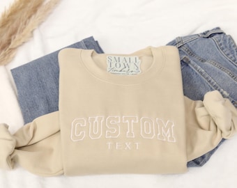 Custom Personalized Embroidered Sweatshirt, Custom Hoodie, Gift for Him, Gift for Her, Christmas Gift, Custom Crew Neck, Custom Hoodie