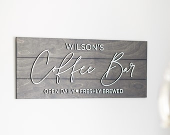 Pallet Sign - Coffee Bar Sign - Custom Wood Sign - 3D Sign - Personalized Gift - Coffee Bar Name Sign - Kitchen Sign - Gifts for home