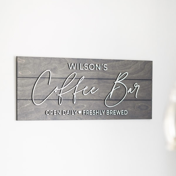 Pallet Sign - Coffee Bar Sign - Custom Wood Sign - 3D Sign - Personalized Gift - Coffee Bar Name Sign - Kitchen Sign - Gifts for home