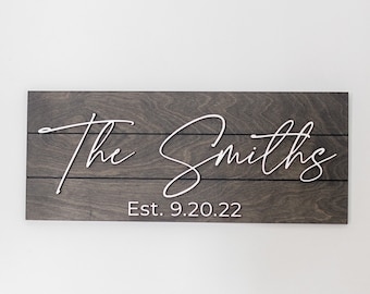 3D Family Name Sign, Custom Wood Sign, 3D Sign, Personalized Wedding Gift, Last Name Sign, Established Sign, Pallet Sign