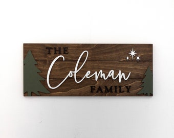 Christmas Sign - Custom Wood Sign - 3D Sign - Custom Family Name Sign Christmas Gift - Christmas Name sign - Pallet Sign