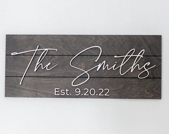 Family Name Sign, Custom Wood Sign, 3D Sign, Personalized Wedding Gift, Last Name Sign, Established Sign, Farmhouse Sign